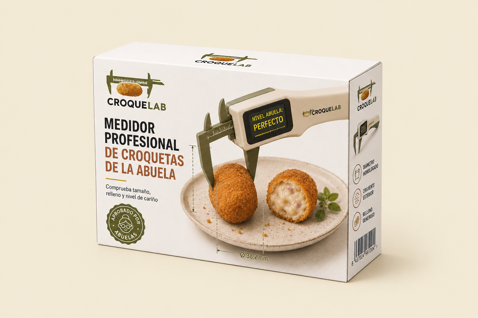 Croquelab fictional professional croquette measurer prank gift box