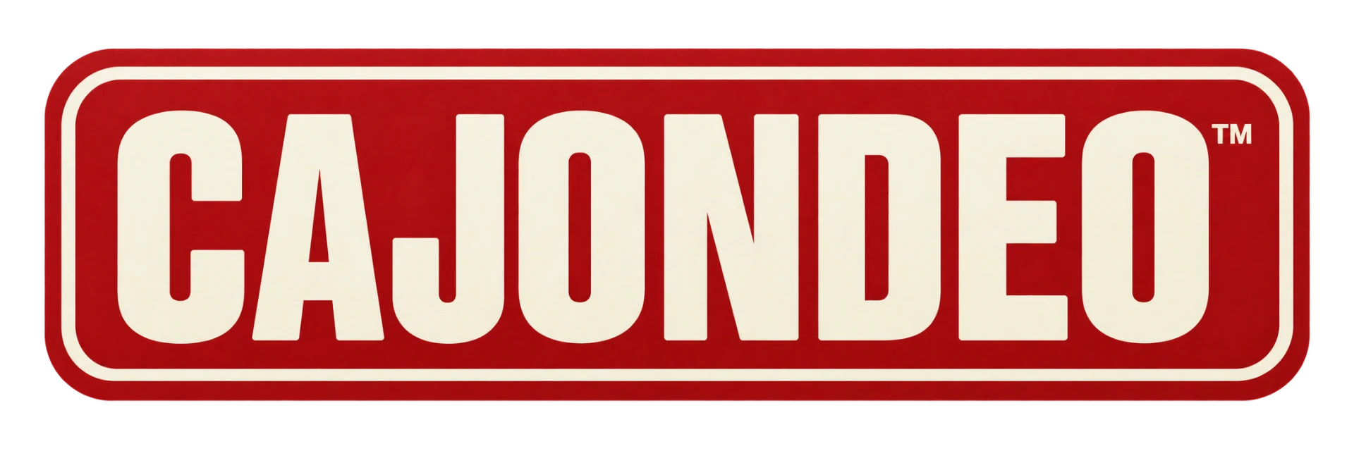 Cajondeo retro wordmark in red and cream